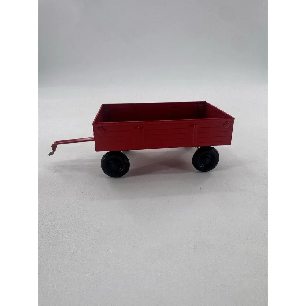 Vintage 1970s ERTL Pressed Steel Toy Red Farm Wagon Model 74-7650, 1/32 Scale
